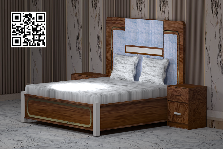 Luxury Minimalist Bed with Side Table - Image 2