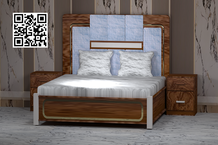 Luxury Minimalist Bed with Side Table