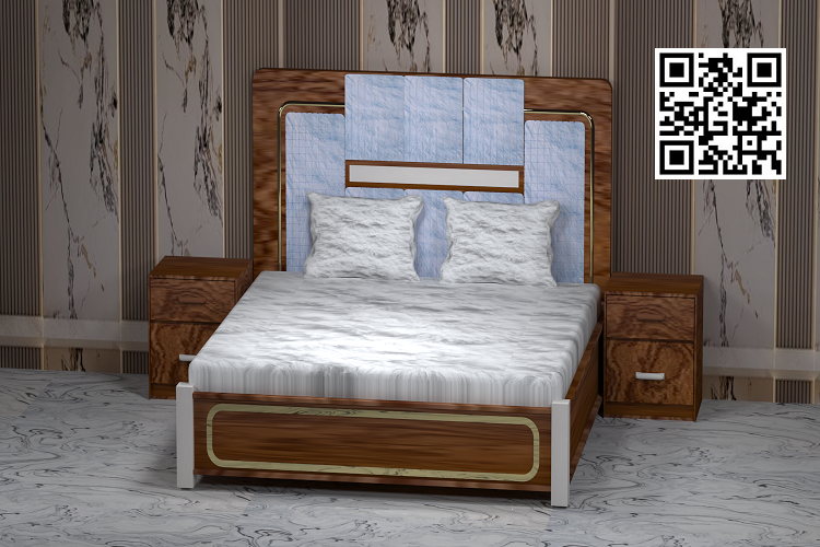 Luxury Minimalist Bed with Side Table - Image 3